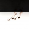 Crystal & hearts - double tassels - rose pink gold long earringsEarrings