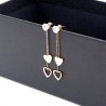 Crystal & hearts - double tassels - rose pink gold long earringsEarrings