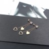 Crystal & hearts - double tassels - rose pink gold long earringsEarrings