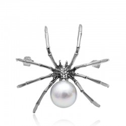 White spider with pearl - elegant broochBrooches