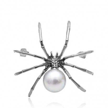 White spider with pearl - elegant broochBrooches