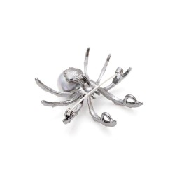 White spider with pearl - elegant broochBrooches
