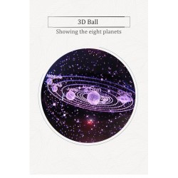 3D globe with 8 planets - crystal ball with base - laser engraved - LED night light - 8cmDecoration