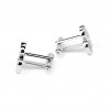 Silver cufflinks - blue enamel flowersCufflinks