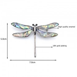 Vintage enamel dragonfly - elegant broochBrooches