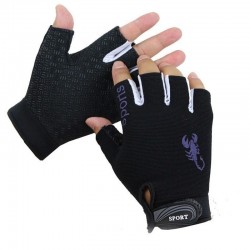 Sport gloves - non-slip - half finger - with scorpion pattern - unisexGloves