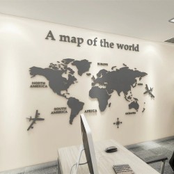3D world map - acrylic wall stickerWall stickers