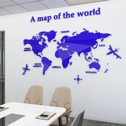 3D world map - acrylic wall stickerWall stickers