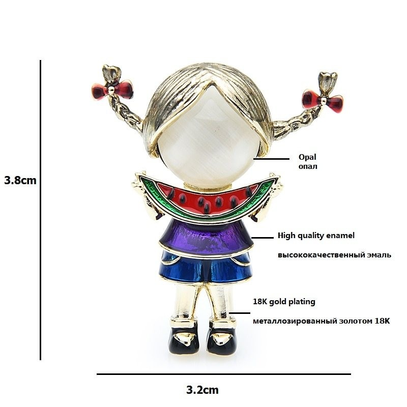 Eating Watermelon Girl - BroochesBrooches