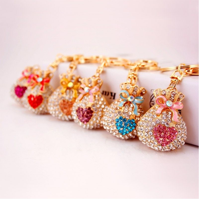 Lucky Money Bag - Keychain - Heart ShapedBags