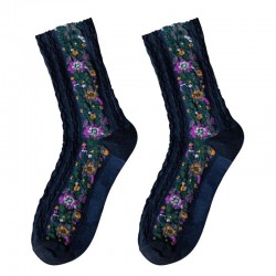 Embroidery Flower Socks - Ethnic Style - WomenWomen's fashion