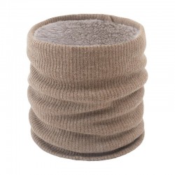 Knitted warm round scarf with plush - unisexScarves