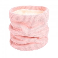 Knitted warm round scarf with plush - unisexScarves
