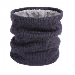 Knitted warm round scarf with plush - unisexScarves