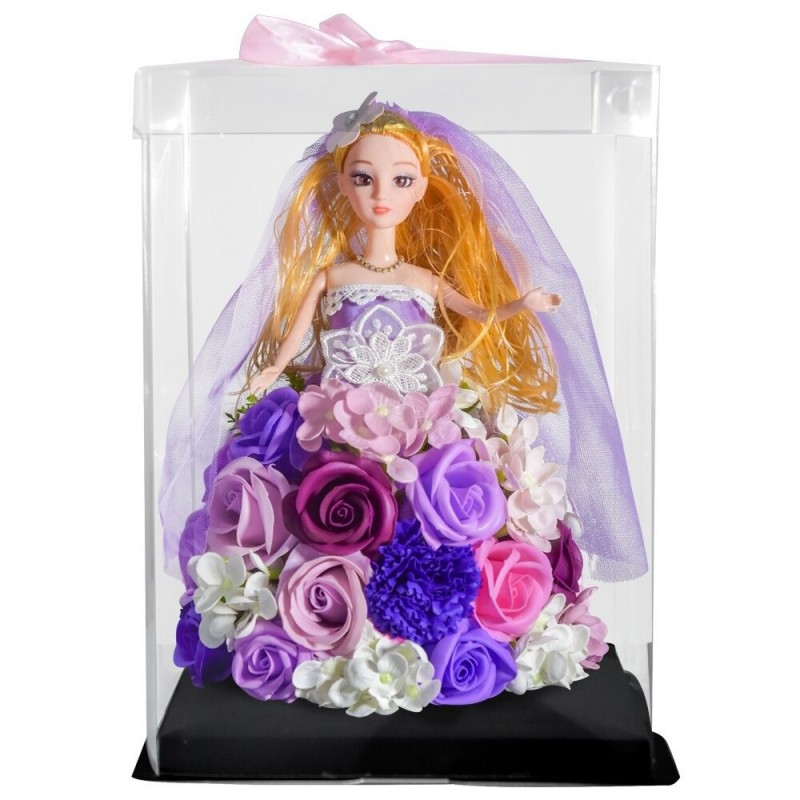 Princess doll made of infinity roses with LED lightDecoration