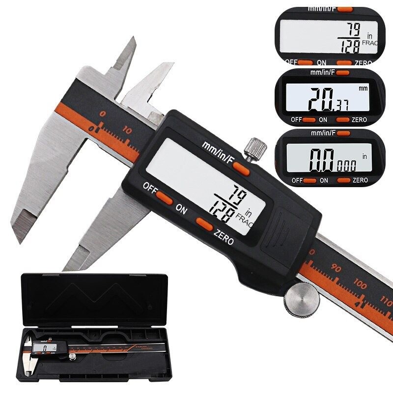Measuring Tool - Stainless Steel - Digital Caliper - Black - SilverCalipers