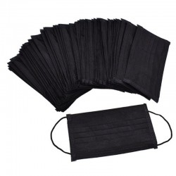 Protective face / mouth mask - disposable - 3-layer - black - 5 - 500 piecesMouth masks