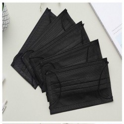 Protective face / mouth mask - disposable - 3-layer - black - 5 - 500 piecesMouth masks