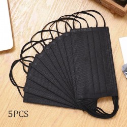 Protective face / mouth mask - disposable - 3-layer - black - 5 - 500 piecesMouth masks