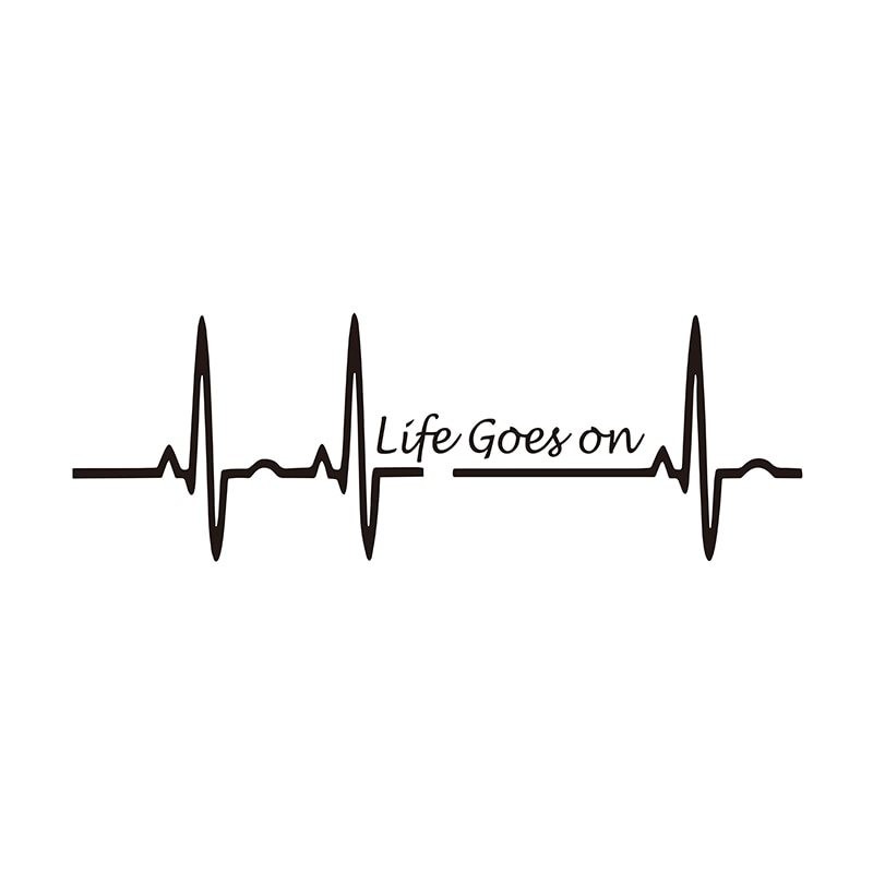 Life Goes On / heartbeat - vinyl car stickerStickers