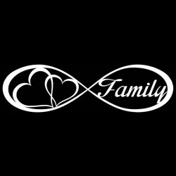 Family Forever & hearts - car stickerStickers