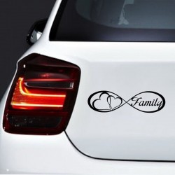Family Forever & hearts - car stickerStickers