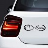 Family Forever & hearts - car stickerStickers