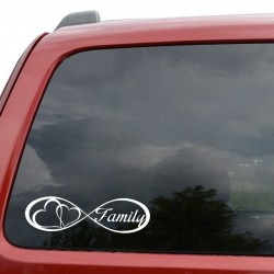 Family Forever & hearts - car stickerStickers