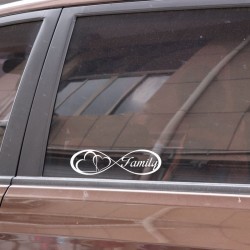 Family Forever & hearts - car stickerStickers