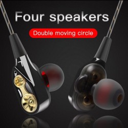 Wired in-ear headphones with microphone - dual drive bass - headsetEar- & Headphones