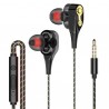 Wired in-ear headphones with microphone - dual drive bass - headsetEar- & Headphones