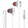 Wired in-ear headphones with microphone - dual drive bass - headsetEar- & Headphones