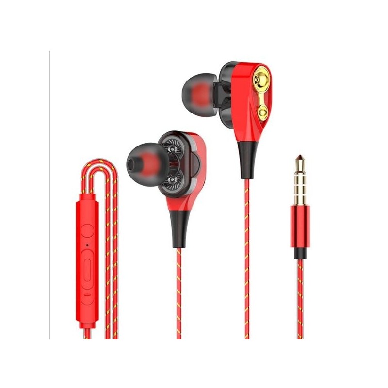 Wired in-ear headphones with microphone - dual drive bass - headsetEar- & Headphones