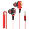 Wired in-ear headphones with microphone - dual drive bass - headsetEar- & Headphones