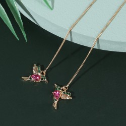 Elegant long earrings with crystal birdsEarrings
