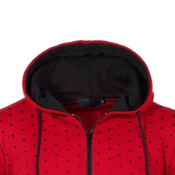 Warm hoodie with zipper - long sleeve - polka-dot printHoodies & Sweatshirt