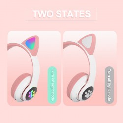 Wireless headphones - LED - Bluetooth - noise cancelling - support TF card - 3.5mm jack - cat earsEar- & Headphones