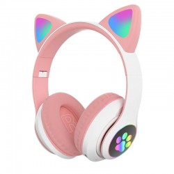 Wireless headphones - LED - Bluetooth - noise cancelling - support TF card - 3.5mm jack - cat earsEar- & Headphones