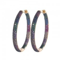 Rainbow hoop earrings - cubic zirconiaEarrings