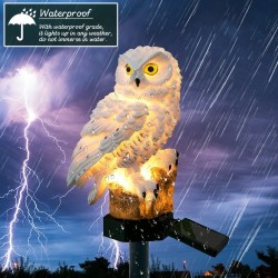 Owl shaped garden light with solar panel - LED - waterproofSolar lighting