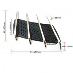3D shark gill - side air flow vent - car sticker - 2 piecesStickers