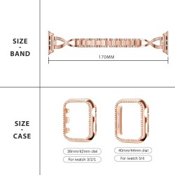 Stainless steel strap & protective case with crystals for Apple Watch 5/4/3/2/1Accessories