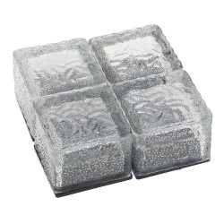 Glass stone - ice cube - crystal garden light - night lamp - solar - 4 piecesSolar lighting