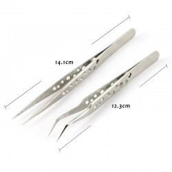 Tweezers - bent - straight - stainless steelTweezers