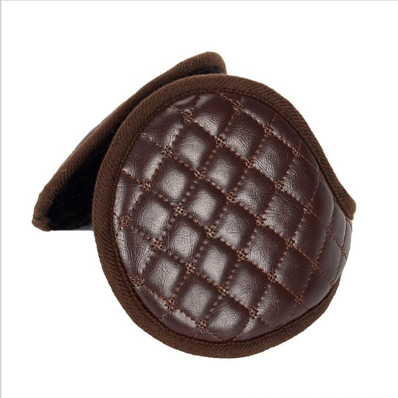 Leather & plush - earmuffs - foldableHats & Caps