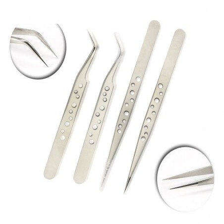 Tweezers - bent - straight - stainless steelTweezers