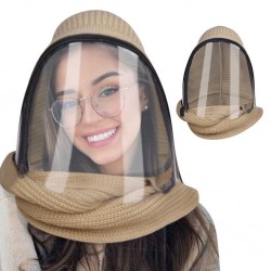 Full face transparent mask with scarf & zipperMouth masks