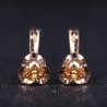 Earrings with flower & yellow crystal - rose goldEarrings