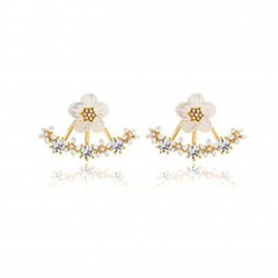 Small daisies with crystals - earringsEarrings