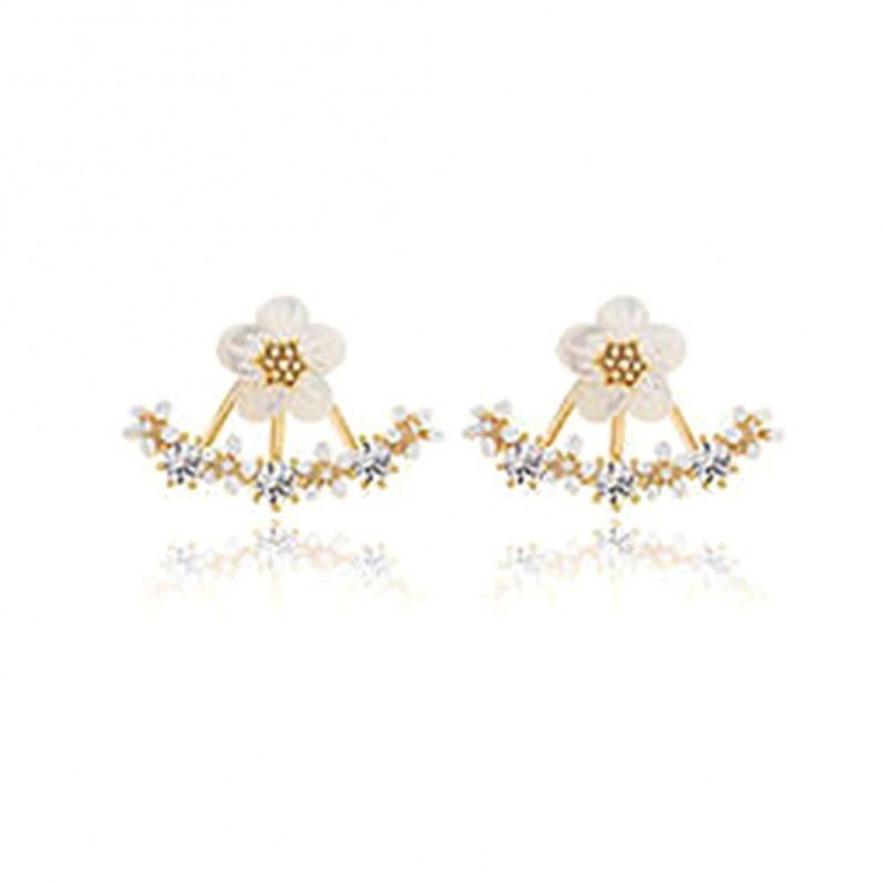 Small daisies with crystals - earringsEarrings